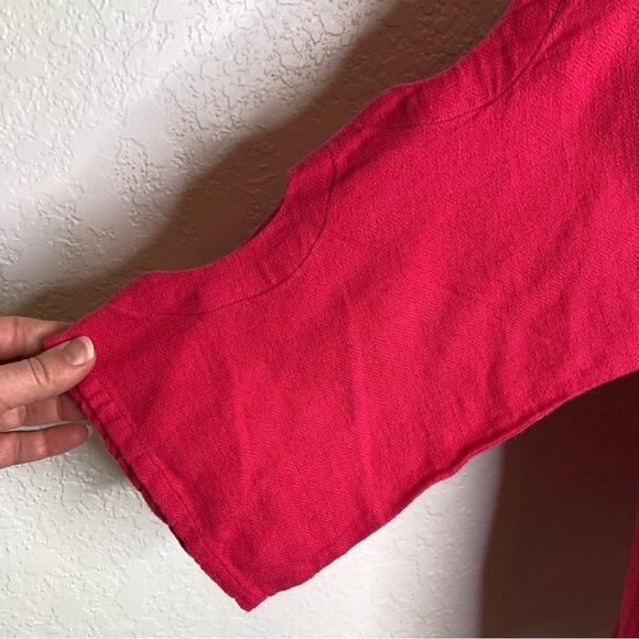 Soft Surroundings bright pink open sleeve v neck top size Petite Extra Large PXL - Picture 5 of 16